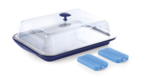 Set Termic HENDI, 5 piese, Tablett din inox, 2 Kuhlelemente, Polistiren, Albastru - Img 5