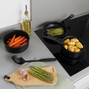 Set tigai si oale Salter Clip Cook 14 piese antiaderente compatibile inductie manere detasabile - Img 4