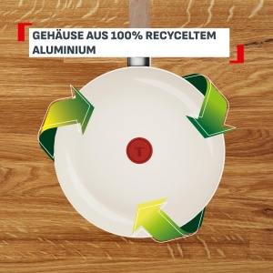 Set tigai Tefal Reflect On 2428 cm, antiaderente, aluminiu reciclat, crema - Img 4