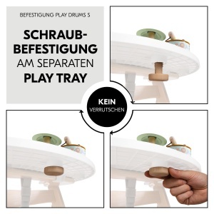Set tobe pentru copii Hauck Play Drums S din lemn FSC pentru coordonare mana-ochi compatibil cu Play Tray - Img 6