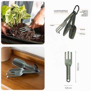 Set unelte pentru ingrijirea plantelor Fiskars Urban Plant Care, 3 piese, otel inoxidabil, oliv - Img 2