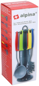 Set ustensile bucatarie Alpina 7 piese rezistent la temperaturi inalte suport rotativ - Img 5