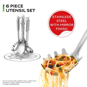 Set ustensile de bucatarie Russell Hobbs RH00123 6 piese otel inoxidabil argintiu - Img 3