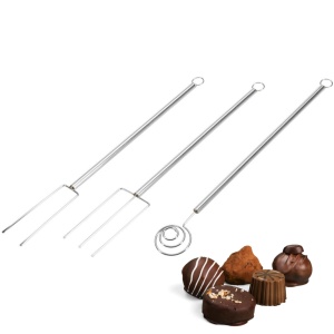 Set ustensile pentru praline Westmark 3 piese din inox spiralgabel si furculite pentru ciocolata