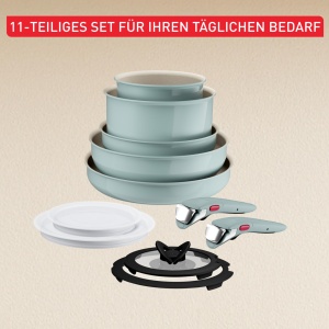 Set vase de gatit Tefal Ingenio Serenity 11 piese design compact antiaderent Mineralia - Img 7