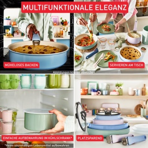 Set vase Tefal Ingenio Serenity L8294S04 4 piese antiaderent compatibil toate tipurile de plite albastru - Img 4