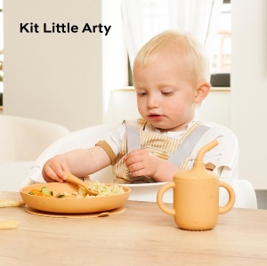 Set vesela pentru bebelusi Babymoov Little Arty silicon 3 piese BPA free - Img 2