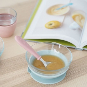 Set vesela pentru copii Beaba Eucalyptus cu ventuze din silicon sticla durabila fabricat in Franta - Img 7