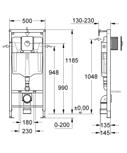 Set WC GROHE Solido 4-in-1, 1,13m inaltime, instalare rapida, silentios - Img 3