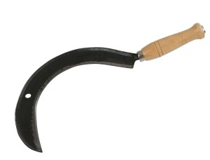 Sichel de cosit KERBL 50335, 41 cm, maner din lemn, cu protectie pentru lama - Img 1