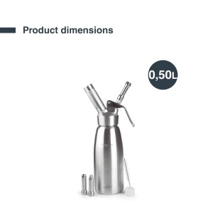 Sifon profesional Lacor 68300 inox 1810 pentru spume calde si reci 05L - Img 2