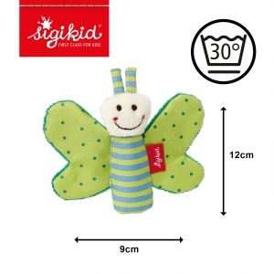 Sigikid Greifling Schmetterling 41179 Jucarie pentru Bebelusi Verde cu Sunete - Img 4