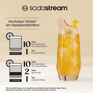 Sirop de cocktail SodaStream Crafted Mixers Pfirsich Ingwer, 330 ml, alcool liber, pentru 20 bauturi - Img 4
