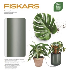 Sistem de autoirigare Fiskars Urban Plant Care, 4,4L, 4 conuri ceramice, verdenegru - Img 6