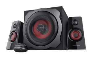 Sistem de difuzoare pentru jocuri Trust Gaming GXT 38 2.1 cu subwoofer (pentru tableta smartphone/PC, 120 wati), 19023, negru/rosu - Img 1