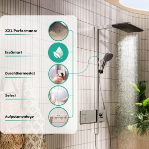 Sistem de dus hansgrohe Raindance Alive Q, 340x210 mm, Crom, EcoSmart - Img 3