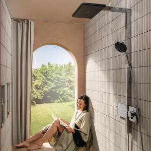 Sistem de dus hansgrohe Raindance Alive Q, 340x210 mm, Crom, EcoSmart - Img 8