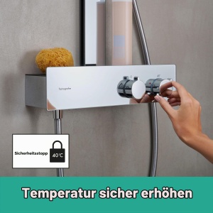 Sistem de dus hansgrohe Rainfinity 250 EcoSmart cu termostat, crom, 3 straluri - Img 6