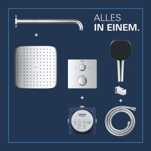 Sistem de dus incorporabil GROHE Precision 250, 25cm, cu termostat, crom - Img 11