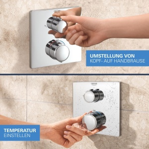 Sistem de dus incorporabil GROHE Precision 310, 31cm, cu termostat, crom - Img 5