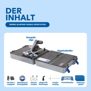 Sistem de taiere mobil Dremel Blueprint 12V cu acumulator, accesorii incluse - Img 3
