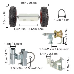 Sistem de usi glisante VEVOR 201 din otel inoxidabil roti cauciucate 15 cm kit complet pentru usi glisante - Img 8