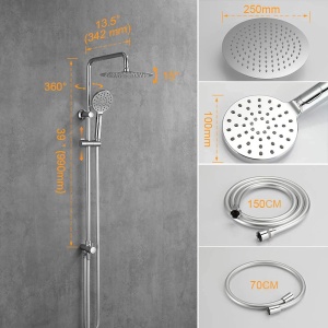 Sistem dus GRIFEMA G7005, dus cu efect de ploaie 25x25cm, inox - Img 2