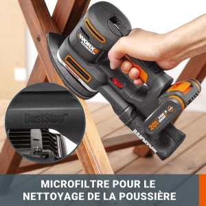 Slefuitor electric WORX WX820.9 5-in-1, 20V, Negru - Img 7