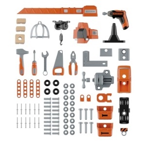 Smoby BlackDecker Banc de Lucru pentru Copii 87 Accesorii Kran si Reciclare - Img 4