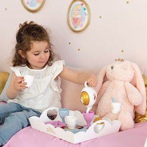 Smoby - Carucior de ceai Disney Princess, tava detasabila si 17 accesorii, set complet de ceai si tacamuri de la 3 ani (7600312502) - Img 3