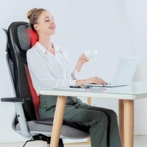 Snailax Massagesitzauflage Shiatsu Functie de Incalzire si Vibratie Masaj pentru Spate si Corp - Img 3