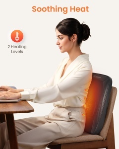 Snailax Shiatsu Masaj pentru Spate si Gat Cu Incalzire si Design Portabil - Img 4