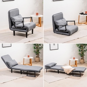 Sofa extensibila InnovaGoods, 4-in-1, gri, capacitate 150 kg - Img 9