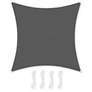 SONGMICS Sonnensegel 2x2m HDPE Protectie UV Culoare Gri Fumuriu