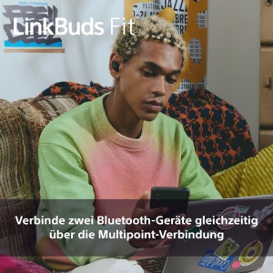 Sony LinkBuds Fit - Casti Bluetooth fara fir cu anulare a zgomotului - Confortabile usoare sunet de inalta rezolutie protectie IPX4 mod sunet ambienta - Img 8