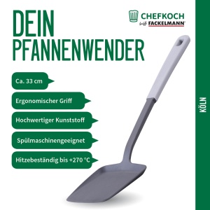 Spatula de bucatarie Chefkoch Fackelmann, 33cm, rezistenta la caldura, gri - Img 2
