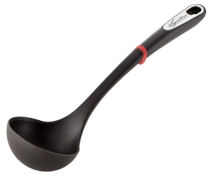 Spatula din silicon Lagostina Ingenio Smart, ergonomica, neagra si rosie