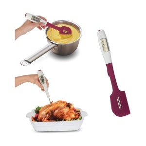 Spatula din silicon Metaltex cu termometru digital, alba, 22,8 x 12,4 x 3,8 cm - Img 5