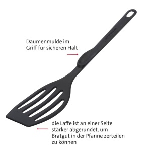 Spatule Westmark 2, foarte rezistente la caldura pana la 270degC, lungime: 28,3 cm, plastic, Flonal Plus, negru, 203522E5 - Img 6