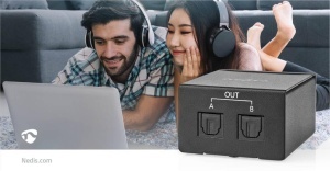 Splitter audio digital Nedis TosLink 2-Weg, 2 iesiri, metal, negru - Img 8