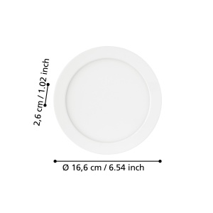 Spot LED incastrabil Eglo Fueva 5, 16,6 cm, alb, IP44, lumina calda - Img 3