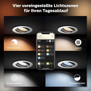 Spot LED Philips Hue Milliskin, Alb, 400lm, 3 bucati, Aluminiu - Img 5