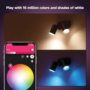 Spoturi LED Philips Hue Fugato, 2x350lm, dimmabile, 16 milioane culori, negru - Img 5