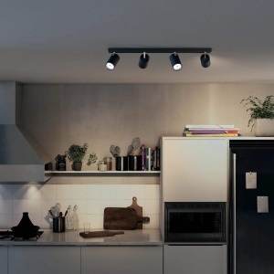 Spoturi LED Philips myLiving Kosipo 4 becuri GU10 negru design elegant - Img 4