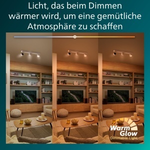 Spoturi LED Philips Star 3 x 45W lumina calda reglabila tehnologie WarmGlow alb - Img 2