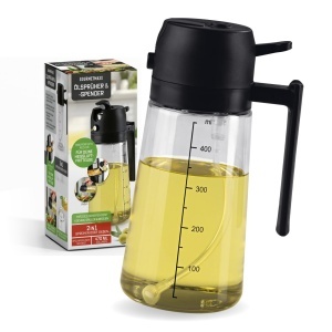 Spray pentru ulei GOURMETmaxx 2-in-1 din sticla, 470 ml, spumare fina si jet controlat - Img 1
