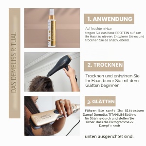 Spray Protectie Termica Demeliss KERA-PROTEIN 100ml - pentru par cret si ondulat - Img 3