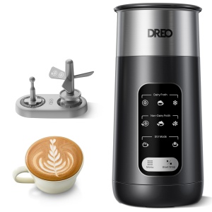 Spumant de lapte Dreo, spumant electric 8 in 1 pentru cafea Latte Art, spumant cald si rece de 255,1 g/270 ml, incalzitor automat de lapte pentru lapte si lapte nelactat cu LED, usor de instalat - Img 1