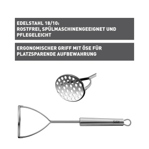 Stampator de cartofi Silit Classic Line, 30 cm, inox, ergonomic - Img 2