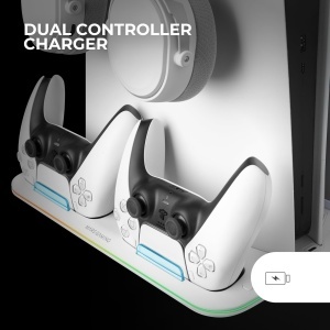 Stand multifunctional pentru PS5 Mars Gaming MPS5-B2, cu racire, RGB si suport pentru casti - Img 2